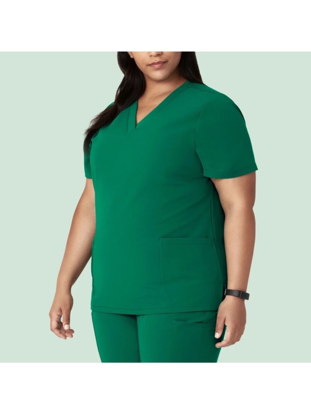 L/XL Envy Green Two Pocket Mandala Scrub Top